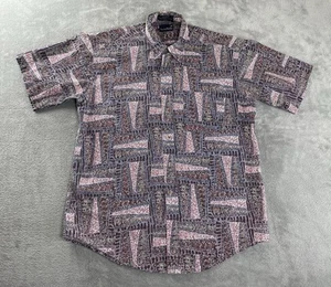 Stanley Blacker Button Up Shirt Men's Size M / L Short Sleeve Abstract Hawaiian - Picture 1 of 13