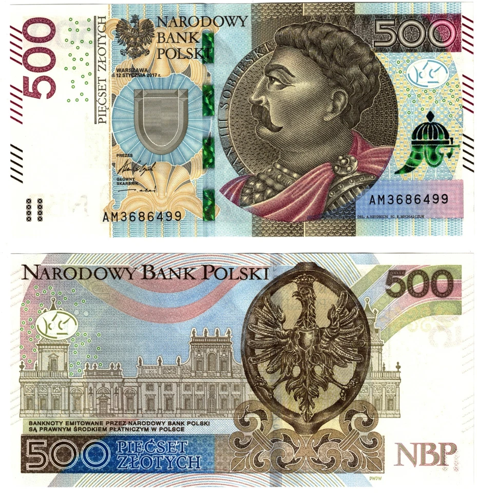 2017 Poland 500 Zlotych Banknote UNC  P190b - Image 1 of 1