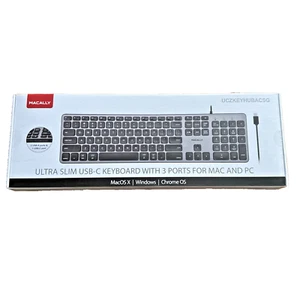 Macally UCZKEYHUBACSG Keyboard for MAC or WIN / BRAND NEW open box - Afbeelding 1 van 3