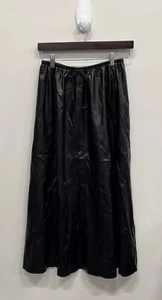 ATM, Women's Faux Leather Long Skirt W/slit Black, Size S, NWT - Picture 1 of 6
