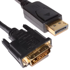 1m Displayport Plug À Dvi-D 24 + 1 Prise Mâle Vidéo Numérique Câble Or [007547] - Afbeelding 1 van 12