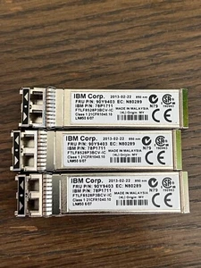 Lot of  3: IBM 90Y9403 78P1711 8GB SFP+ SW OPTICAL TRANSCEIVER FTLF8528P3BCV-IC - Picture 1 of 2