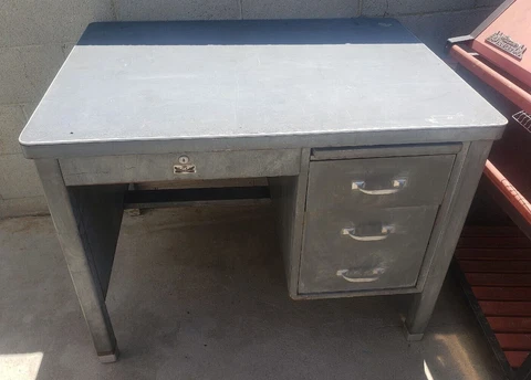 Tanker Desk GM METAL INDUSTRIAL General Fireproofing Co Desk Mid Century Modern Cover
