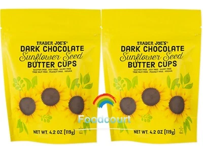 2 упаковки Trader Joe's Mini чашки с маслом из темного шоколада семян подсолнечника 4,2 унции каждая - Изображение 1 из 3