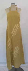 Moschino Cheap & Chic 'Wheat' Sand Linen Halter Neck Dress- Woman's UK 10 - Picture 1 of 14