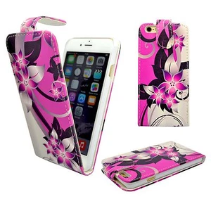 CASE FOR APPLE IPHONE 6 6S PINK CREAM FLOWER PU LEATHER FLIP POUCH PHONE COVER - Picture 1 of 6