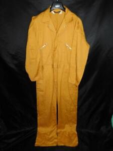 Vintage Walls 44 Tall Golden Brown Coveralls Master Made Unlined Metal Zip USA