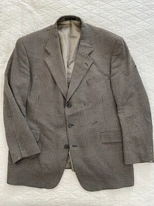 MONSIEUR GIVENCHY Made in USA Vintage Houndstooth Check Wool Jacket Size 46 L - Picture 1 of 8