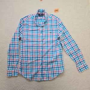 Vineyard Vines Slim Fit Tucker Shirt Mens Size M Long Sleeve Gingham Plaid READ - Picture 1 of 15