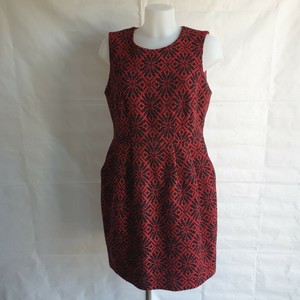 Hobbs NW3 Dress Women's UK 14 Black Charcoal Floral Wool Mix Sheath 040673