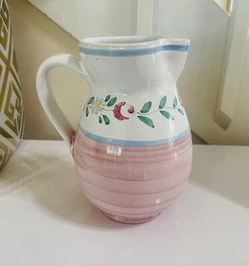 Vintage Pitcher Hand Painted In Italy - CALECA Ceramic - Picture 1 of 8