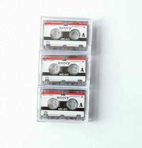 Nuevo Sony MC-60 MC60 Microcassette Blanco Cassette Cinta Disco 60 min 3 piezas Cintas - Imagen 1 de 3