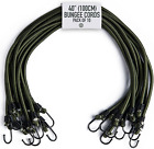 Pluvios - 40" (100cm) Bungee Cords with Hooks Heavy Duty Outdoor - 10 Pack - Cho