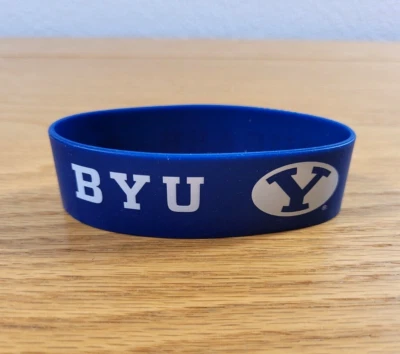 BYU Cougars Silicone Bracelet Youth Or Small Adult Blue Rubber Brigham Young - Image 1 of 3