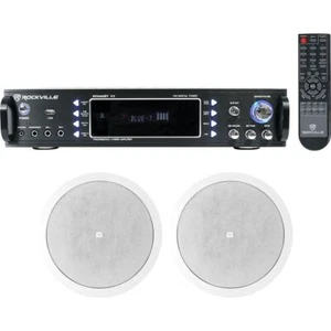 (2) JBL 6.5" 150 Watt In-Ceiling Speakers+Home Theater Receiver w/Bluetooth - Picture 1 of 8