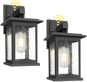 New Anti-Rust Wall Lanterns Dusk to Dawn Outdoor Lights Photocell Porch Lamp 2PC - Picture 1 of 7
