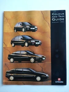 Citroen AX ZX Xantia XM Paint Colour Seat Trim Guide Brochure January 1994 - Picture 1 of 1