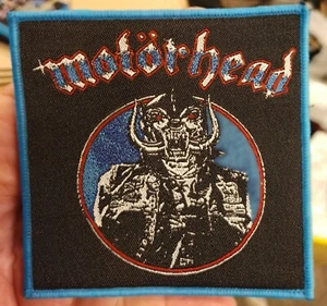 Motorhead Warping Man Blue Border Woven Patch Sew On - Picture 1 of 1