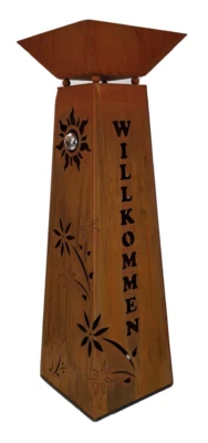 Dekosäule Edelweiß mit Pflanzschale Höhe 112cm Rostsäule Edelrost Gartensäule - Bild 1 von 3