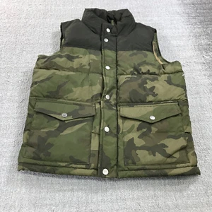 Old Navy Vest Mens Small Puffer Quilted Camo Full Zip Collared Polyester Snap - Picture 1 of 11