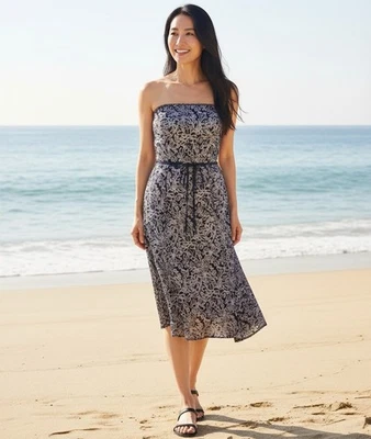 Vestido para mujer Rhapsody sin tirantes forrado floral cinturón de encaje solero Foto 1 de 4