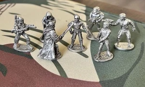 Vintage 1997 Star Wars Trilogy Monopoly Pewter 7 Game Pieces Figures Bobba Fett - Picture 1 of 2