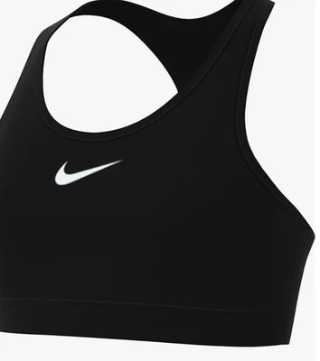 Nike KIDS' Swoosh Sports Bra Black/White FJ7161-010 XL - Image 1 of 4