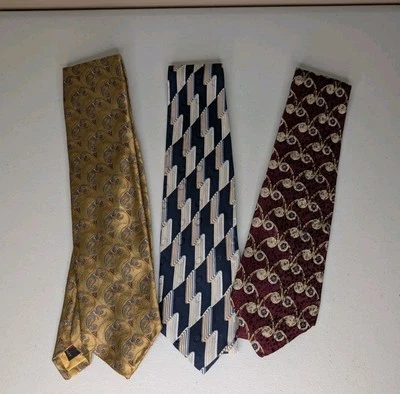 Nuevo con etiquetas. Elegante juego de corbatas para hombre - dorado, azul, borgoña. Robert Talbot para Nordstrom Foto 1 de 4