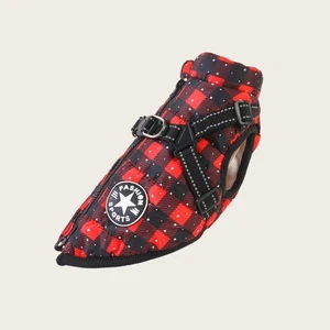 Winter Red Plaid Ski Suit Warm Coat Small Dog/Cat Pet Clothes - Picture 1 of 10