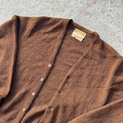 Vintage 60’s Men's Jantzen Loop Mohair Wool  Cardigan L Cobain Sweater Grunge - Image 1 of 4