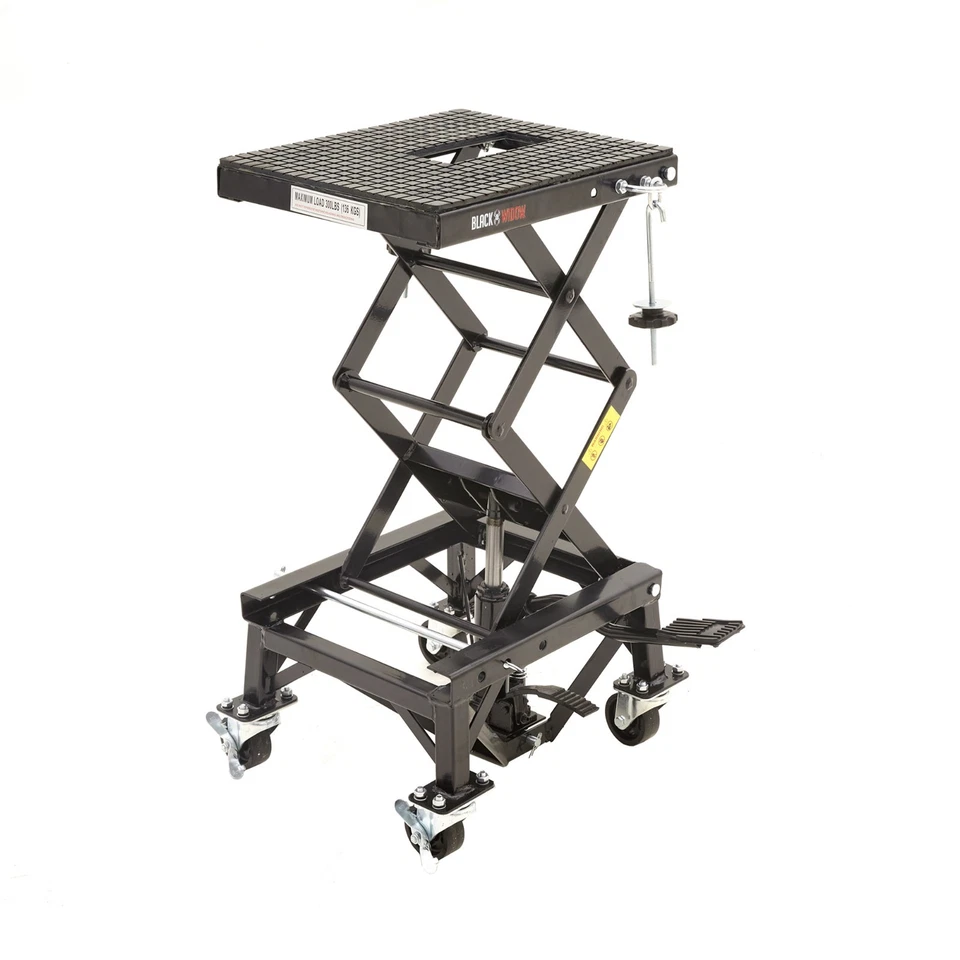 Black Widow Hydraulic Motorcycle Scissor Lift with Casters - Image 1 of 4