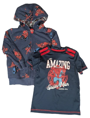 Spider-Man | Marvel | Navy | Boys | Graphic T-Shirt & Hoodie Pair| S - Image 1 of 4