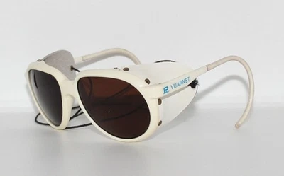 500 $ Gafas de sol Vuarnet 027 Glacier Blanco Gancho con cable PX5000 Lente marrón mineral Foto 1 de 4