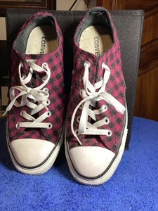 Converse All Star Low Top Flanell kariert weinrot Damengröße 9. " - Bild 1 von 8