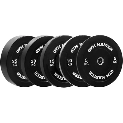 Black Rubber 2" Olympic Bumper Plates Gym Barbell Weight Disc 5 10 15 20 25 KG - Image 1 of 4