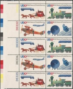 Plate Block of 10 stamps - Scott 1572-75 - 10 cent - Postal Service - 1975 - MNH - Picture 1 of 1
