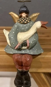 Williraye Studio Christmas Folk Art Limited Angel Bird Goose Shelf Sitter WW2223 - Picture 1 of 6