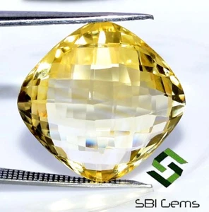 Certified Natural Citrine Cushion Double Side Checker Cut 18x18 mm Loose Gems - Picture 1 of 8