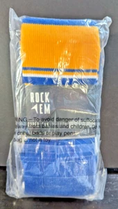Rock Em Socks Golden State Warriors NBA 2-Pack Crew Multi-Stripe Fan Socks L/XL - Picture 1 of 3