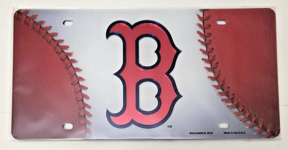 Boston Red Sox MLB Baseball Design Laser Tag License Plate - Image 1 of 1