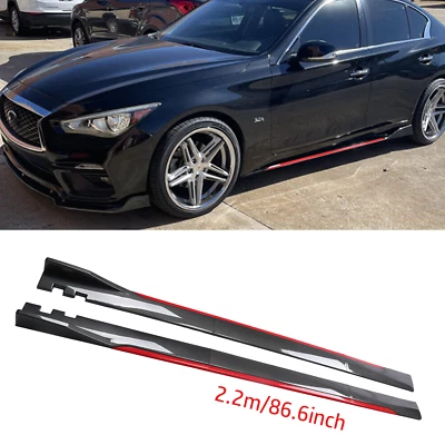 Carbon Fiber Look 86.6" Side Skirt Extension Spoiler Splitter For Honda Odyssey Foto 1 de 4