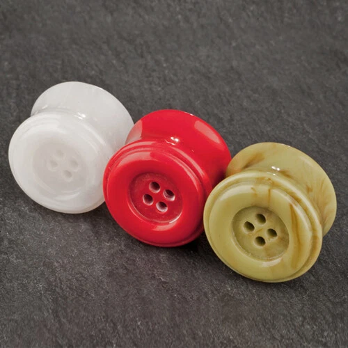 8-16mm Plug Flesh Tunnel Knopf  double flared Acryl Button rot weiß braun Z26 - Bild 1 von 1