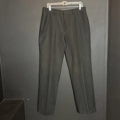 Брюки мужские Banana Republic шерстяная смесь черная полоса брюки со складками 32x32 (34/31) - Изображение 1 из 4