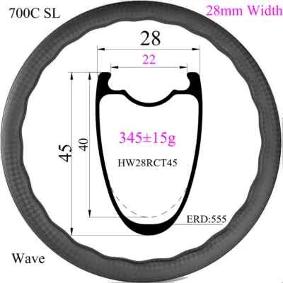 Superlight 700C 碳纤维砾石公路自行车波圈无内胎 35/40/45/50/65 毫米深度 — 第 1/4 张图片