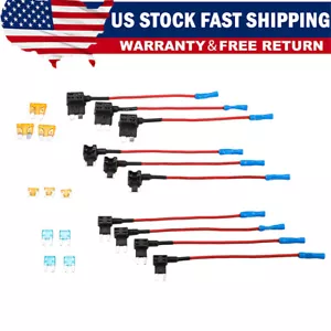 10pcs 12V Car Add-a-Circuit Fuse Adapter w/ Standard Mini TAP Blade Fuse Holder! - Picture 1 of 17