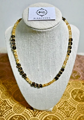 RAREZAS Collar Carol Brodie Citrino Cuarzo Ahumado Piedras Preciosas Placa de Oro $200 Foto 1 de 4