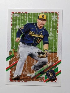 Keston Hiura (Brewers) 2021 Topps Holiday Metallic Snowflake Parallel #HW21 - Picture 1 of 2