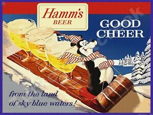 Hamm's Beer Good Cheer 9" x 12" Metal Sign
