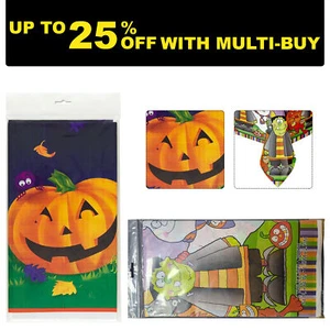 Halloween Tablecloth Spider Pumpkin Wipe Clean Table Cloth Cover Party Décor - Picture 1 of 13