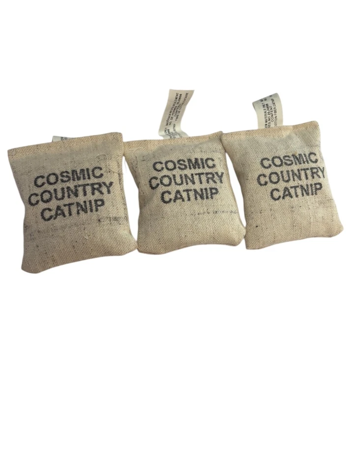 Cosmic Burlap Pillow Catnip Filled Sack Cat Toy Lot Of 3 Pack Bulk American Made - Image 1 of 1